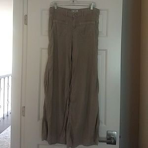 Free People super flare linen pants (tan)